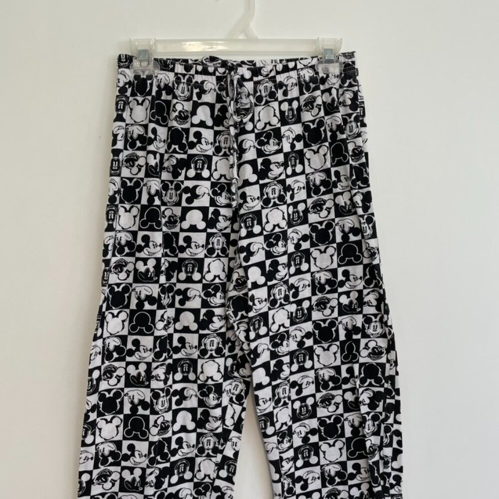 DISNEY x JERRY LEIGH Mickey Mouse Checker Print Lounge Pajama Pant Checkered JRS - Picture 3 of 16